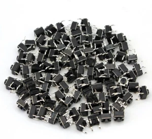 PCB Touch Drucktastenschalter 6 * 6 * 4,3 mm Vertikal Mini 4 PIN Mikroschalter 100 STCK. - Bild 1 von 6
