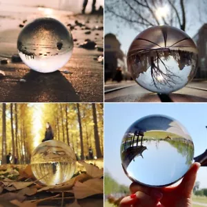 Clear Glass Crystal Ball Healing Sphere Photography Props Lensball Decor Gift - Picture 1 of 13
