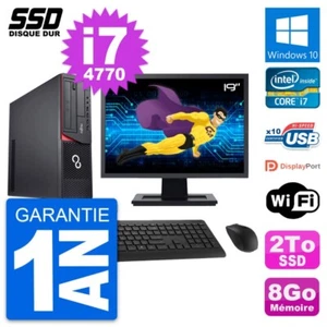 PC Fujitsu E920 Dt Pantalla 19" Intel Core i7-4770 RAM 8Go SSD 2To Windows 10 Wi - Imagen 1 de 7