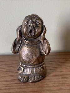 Vintage Peltro Solid heavy Metal Pewter? Singing Choir Monk Italy 3" - Picture 1 of 8