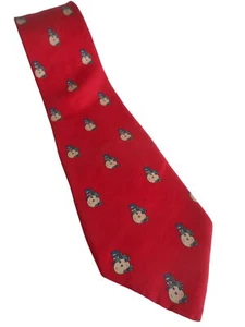 Vintage Wembley Schneemann Seidenkrawatte rot - Bild 1 von 4