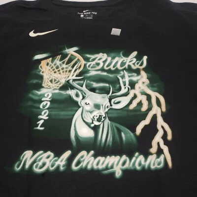 Nike Milwaukee Bucks NBA 2021 Champions Roster Celebration T Shirt Mens 3XL NEW - Image 1 of 4