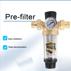 1Zoll Wasserfilter Hauswasserwerk Filtereinsatz Leitungswasserfilter Druckmesser - Bild 1 von 12