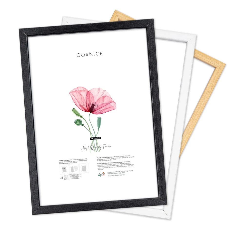 Cornice portafoto in legno da parete OPTICAL foto stampe poster quadri - Immagine 1 di 1