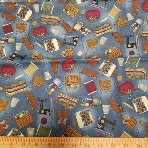 Vintage Quilten Bienen Nähen Begriff werfen von Teresa Kogut für SSI Stoff BHY OOP - Bild 1 von 4