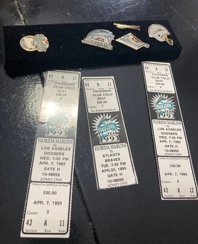 jacksonville jaguars inaugural pins 5 x Lot 3 Florida Marlins 1st Game Ticket Cover