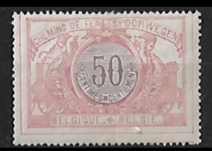 1902 - Belgium 50c Railway /Parcel Stamp Rose & Violet MH SG#P116 - Picture 1 of 1