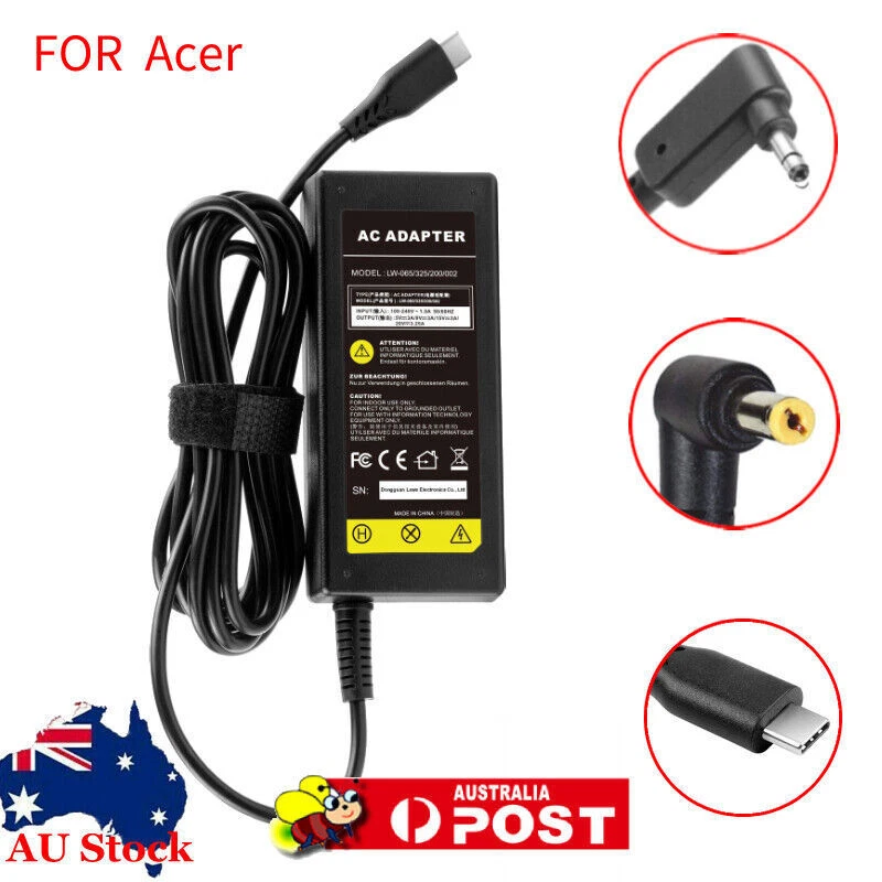 65W 45W Laptop Charger AC Adapter Power Cord For Acer Aspire 1/3/5 Universal - image 1 of 1