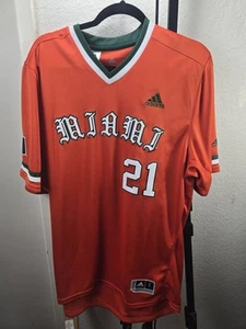 Addidas Miami Hurricanes Large Football Jersey #21 - Picture 1 of 5