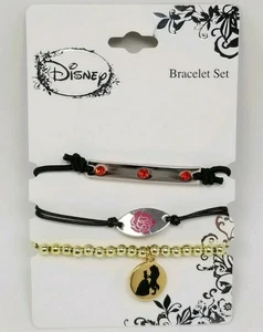 Disney La Bella y la Bestia Conjunto Pulsera Bella Rosa Amor y Locura NUEVO - Imagen 1 de 2