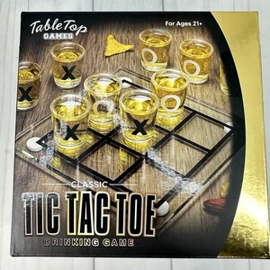 Glass Tic Tac Toe A Drinking Game Set with Shot Glasses Barware Man Cave - Picture 1 of 14