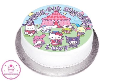 CLAIRE'S CUSTOM TOPPER'S Personalised Sanrio Icing/Wafer Cake Toppers - Birthday