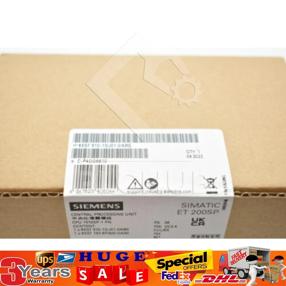 New Siemens CPU 1510SP-1 PN for ET 200SP 6ES7510-1DJ01-0AB0 6ES7 510-1DJ01-0AB0 - Image 1 of 1