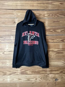 NFL team apparel black Atlanta Falcons football pullover hoodie size extra large - Picture 1 of 8