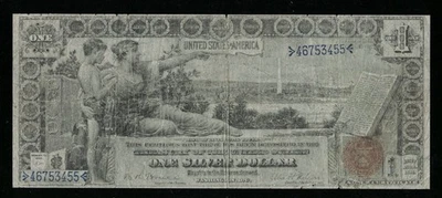 SC 1896 $1 Silver Certificate "Educational” Scarcer Fr.225 Bruce|Roberts Sig. - Image 1 of 3