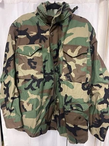 USGI M65 Cold Weather Field Jacket Coat & Liner Woodland Camo Large Regular - Picture 1 of 14
