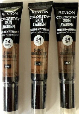 Revlon Colorstay Skin Awaken 5 In 1 Concealer 075 076 080 - 0.27 Fl oz Lot of 3 - Image 1 of 4