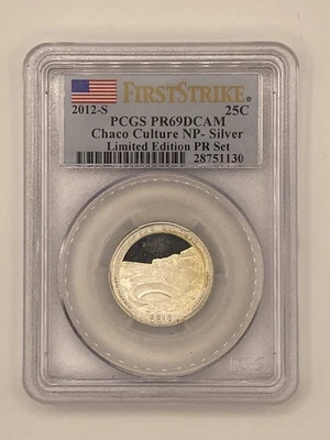 2012-S PCGS PR69DCAM Silver Chaco Culture NP Quarter Proof 25C - Image 1 of 2
