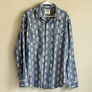 Ariat Retro Fit Snap Blau Hemd Herren XL Western Rodeo Cowboy Baumwolle Freizeit - Bild 1 von 6