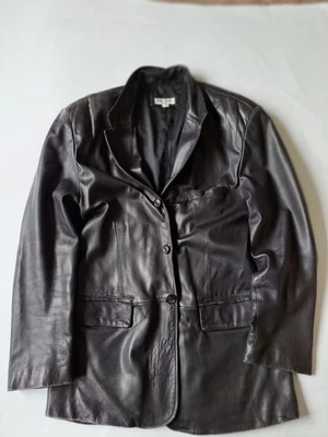 Chaqueta de cuero grande de cuero negra BALMAIN para hombre Y2k de lujo  Foto 1 de 4