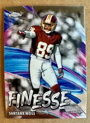 2024 Topps Chrome Football Finesse Insert Santana Moss Washington Redskins - Image 1 of 2