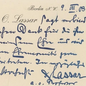 Karte Mediziner Oskar Lassar Aufnahme Ehrenkomitee Richard Wagner Denkmal 1903 - Picture 1 of 2