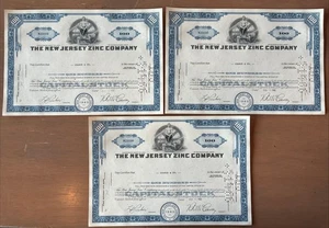 3x The New Jersey Zinc Company Aktienzertifikate 300 Aktien 1966 Chance & Co. - Bild 1 von 3
