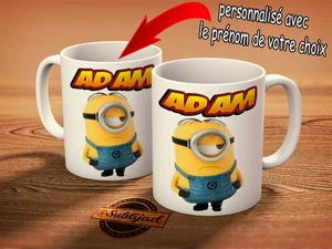 Mug Tasse Personnalisé Avec Prénom de Votre Choix Illustration Les Minions - Picture 1 of 1