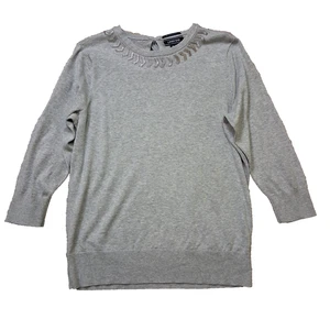 Lands End XL (18) grau silber Pullover 100% Supima Baumwolle - Bild 1 von 12