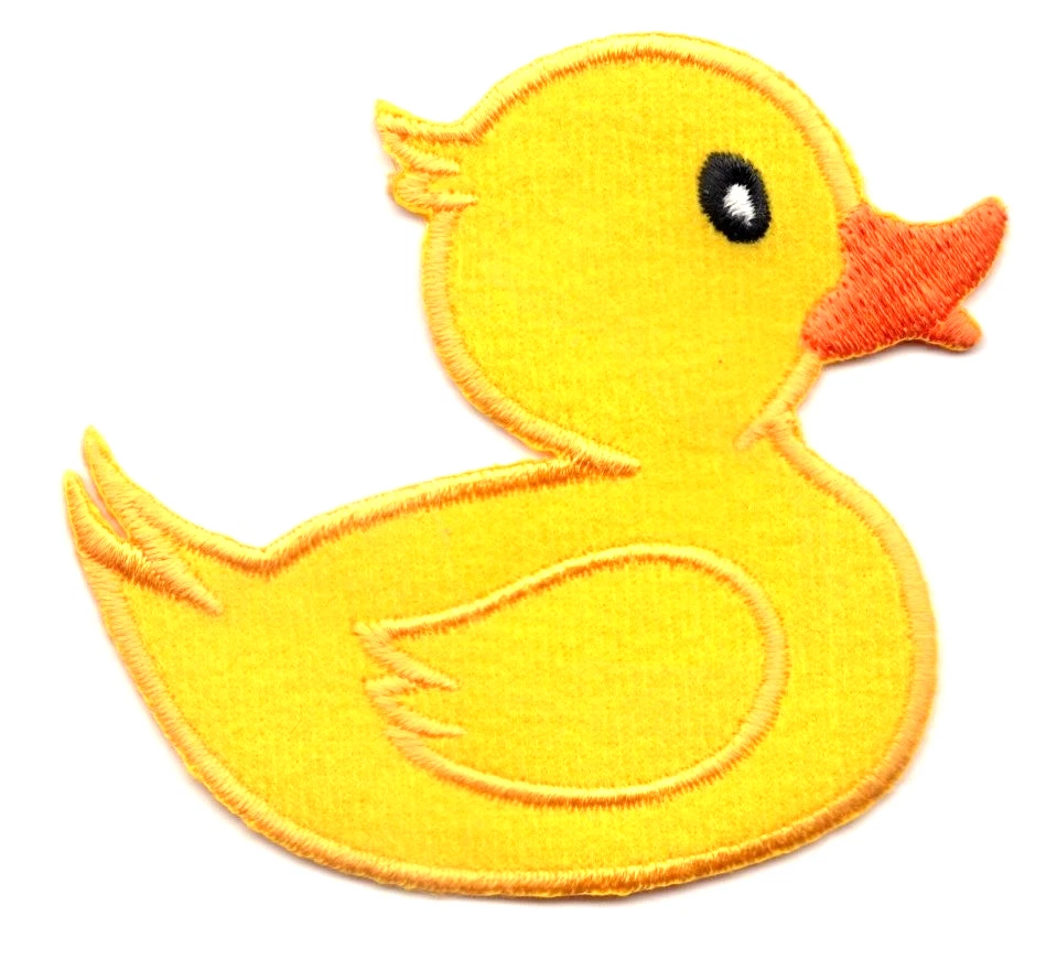 YELLOW RUBBER DUCKY Iron On Patch Duckling - Image 1 of 1
