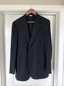 BRIONI $3,995 black wool sportcoat two button canvased blazer jacket 40/50 L NEW - Picture 1 of 2