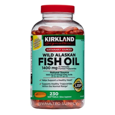 Kirkland Signature Wild Alaskan Fish Oil 1400mg 230 / 460 Softgels | 1 or 2 Pack - Image 1 of 4