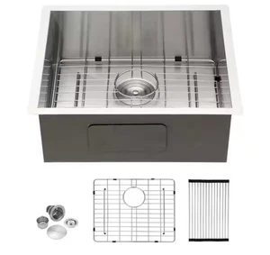 LORDEAR 25 pollici x 22 pollici Ciotola Singola Sottopiano Calibro 18 Acciaio Inox Drop In - Foto 1 di 7