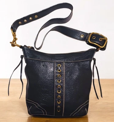 Bolso de hombro Coach Chelsea vintage de cuero con cordones negros M0693-10399 ¡LIMPIO! Foto 1 de 4