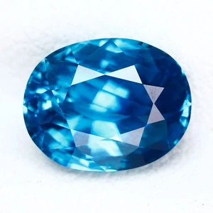 2.26 Ct Awesome Perfect Oval 7.8 x 6.1 MM Blue Cambodia Natural Blue Zircon - Picture 1 of 5