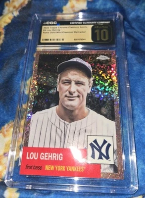  Mini diamante Lou Gehrig 2022 Topps cromo platino #4 oro rosa CGC 10 22/75 Foto 1 de 2