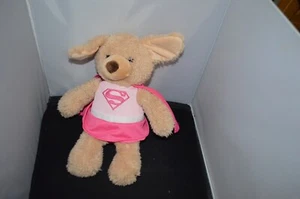 DC Comics SUPERGIRL YVETTE 13" Dog Plush Gund Tag Soft Toy Stuffed Tan Pink T9 - Picture 1 of 4