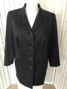 Women's Casual Corner Annex 18W Raven Black Cotton Blend Overcoat - Picture 1 of 10