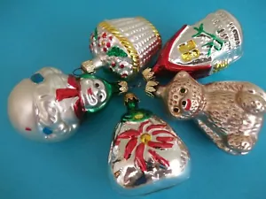 5 Vtg. Glass Christmas Ornament Glass Artisans~Colombia blown ornaments~lovely - Picture 1 of 9