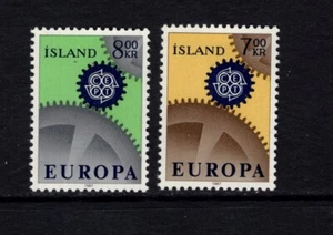 Iceland 1967 EUROPA CEPT GEARS MNH Sc 389-90 - Imagen 1 de 1