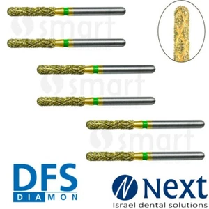 Lote de 6 cortadores de coronas dentales de circonio especial diamante bur oro grueso DFS FG - Imagen 1 de 1