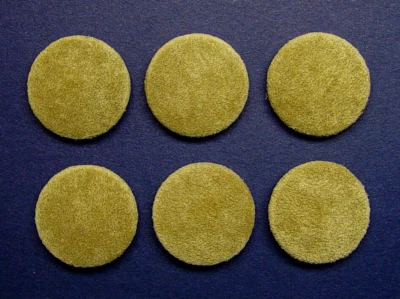 Genuine suede leather buttons 6 Made in USA Khaki color leather  7/8" (23 mm) - Image 1 of 4