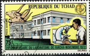 Sello de vacunación de granja de vacas Tchad 1972 - Imagen 1 de 1
