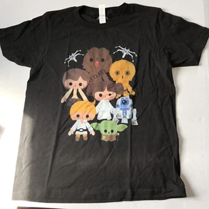 Star Wars Baby Cast Cartoon Graphic T-Shirt Yoda Cute Youth Kids Sz L A1741 - Picture 1 of 3