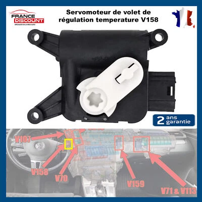 Servomoteur de Volet Température V158 prévu pour VW GOLF V VI - 1K1907511C - Photo 1/4