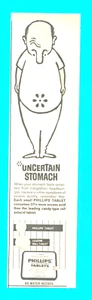 1963 Phillips tablets upset stomach vintage PRINT AD - Picture 1 of 3