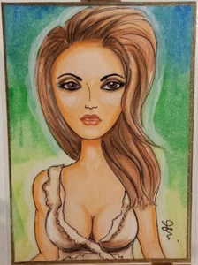 Geri Centonze Original Sketch ACEO - Geri's Girls - Loana - One Million Years BC - Picture 1 of 2