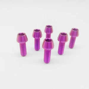 6 piezas pernos de cabeza tapa cónica hexagonal atornillado Ti púrpura M6X16 mm titanio Ti talla 5 Allen - Imagen 1 de 3