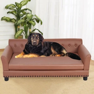 Luxury Dog Sofa Couch Pet Bed Lounge fr Extra Large Dogs Removable Cushion Cover - Picture 1 of 16