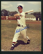Eddie Mathews Signed 8x10 Photo Milwaukee Braves Autographed swing pose